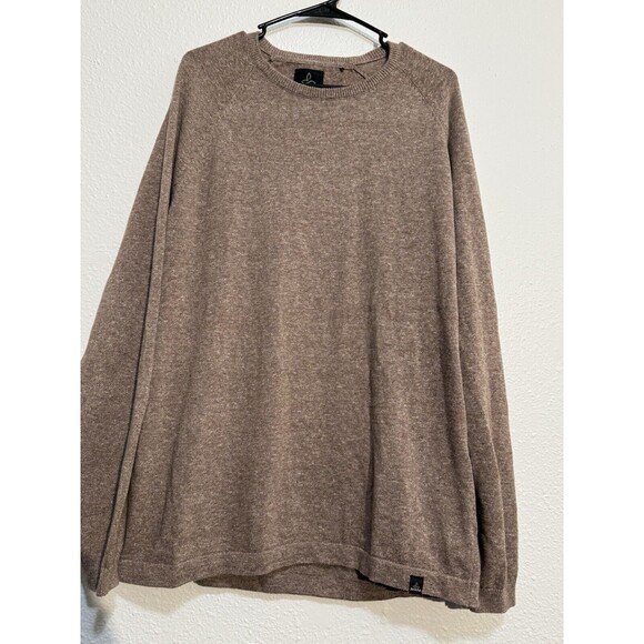 EUC PrAna Breathe Koala Crew Pullover Sweater Mens Large Brown Organic Cotton - Picture 5 of 16